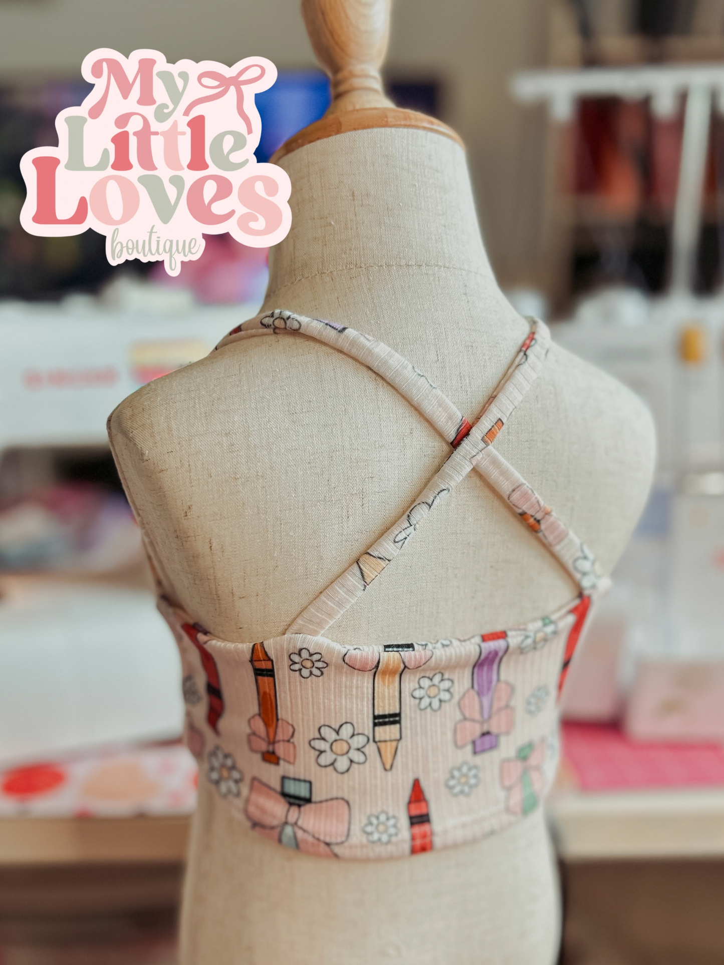 Cross back cropped halter top - 2T